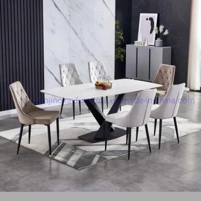 Modern Extendable Round Ceramic Dining Table Set with Martha Grey Marble Tabletop Solid Ash Wood Frame