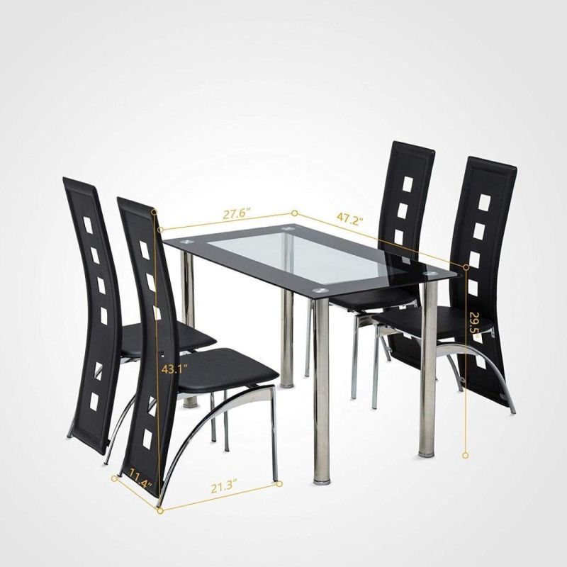 China Wholesale Contemporary Rectangular Modern Luxury Glass Furniture Home Furniture Restaurant Dining Table