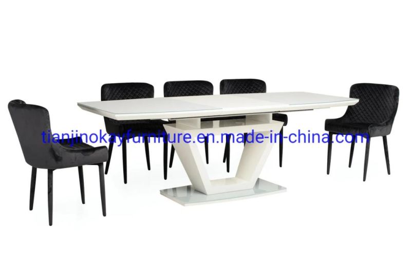 Butterfly Top Modern Design Living Room Furniture MDF High Gloss Painting 6&8 Seater Extension Dining Table Sets