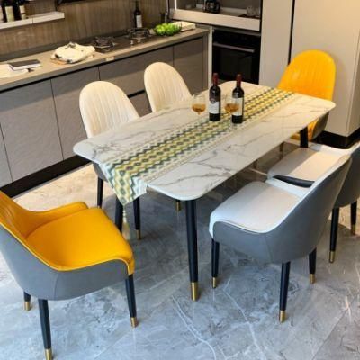 Dining Table Steel Dining Table with Marble