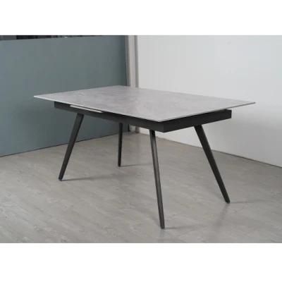 Dining Room Furniture Marble Dining Table Stainless Steel Extendable Dining Table