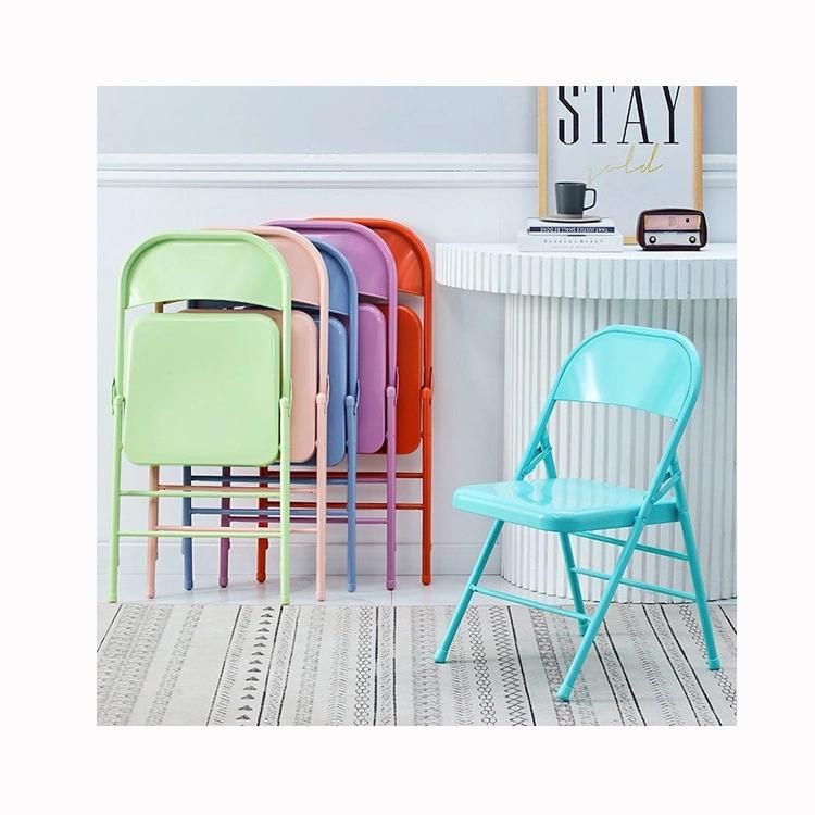 Rare Nordic Minimalism Foldable Garden Dining Chair Outdoor Fishing Metal Chair for Wedding Halls Folding Table and Chair Set