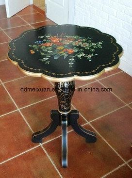 Solid Wood Hand Carve Patterns or Designs on Woodwork Small Mediterranean The Sitting Room Tea Table (M-X3171)