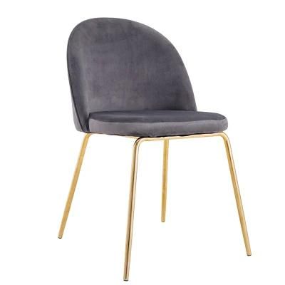 Nordic Simplec Light Luxury Metal Upholstered Elegant Modern Velvet Dining Room Chairs