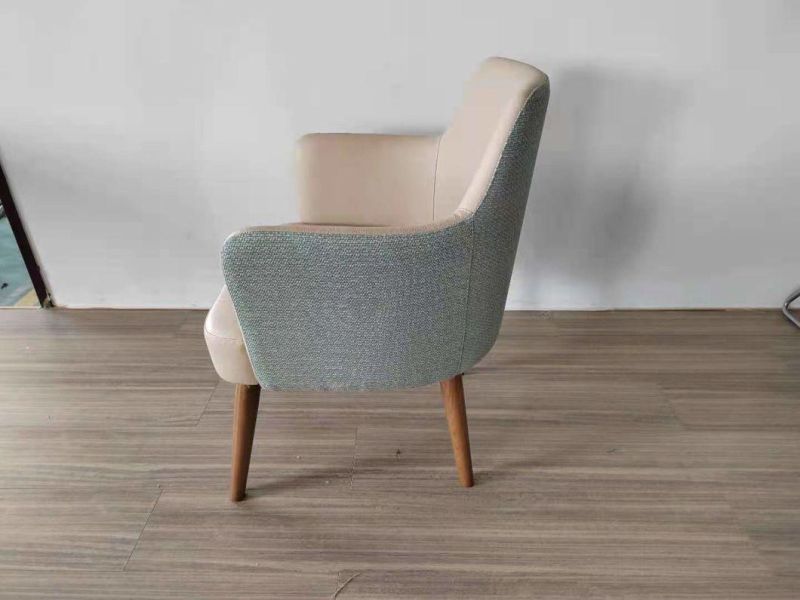 Hotel Furniture Wooden Legs Fabric Seat Dining Chair Lounge Chair