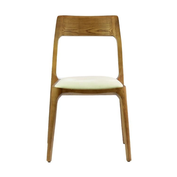 Natural Oak Timber Dining Chair with Fabric Seat for Commercial Restaurant Use