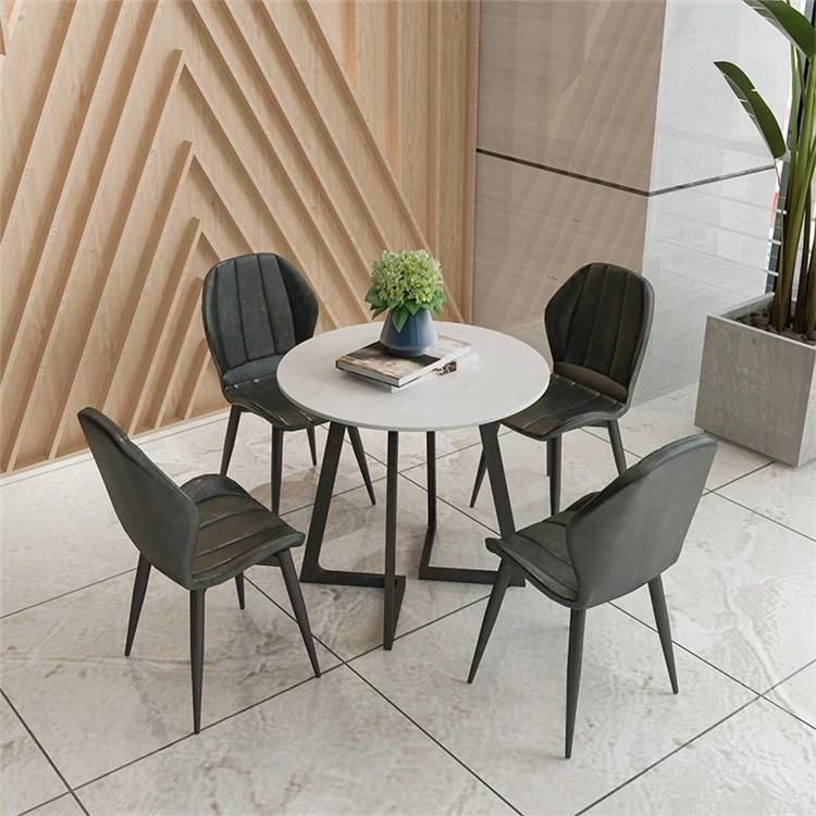 China Wholesale Modern Home Furmiture Restaurant Industrial Metal Legs PU Leather Dining Chairs