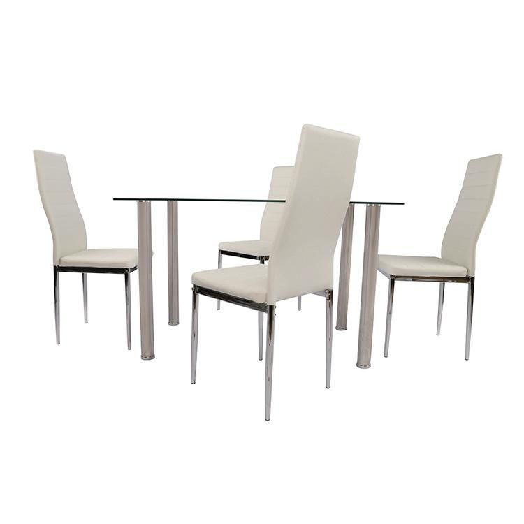 Free Sample Modern 4 Seater Glass Top Dining Table