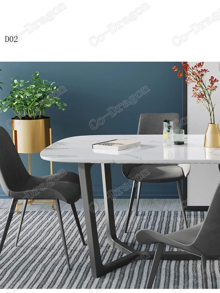 2021 Hot Sale Steel Dining Table with Sintered Stone Top