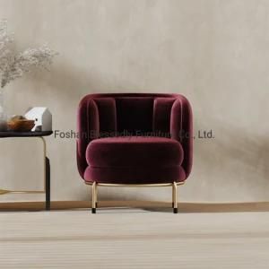 Hotel Furniture Red Fabric Chair Livingroom Furniture Metal Chair