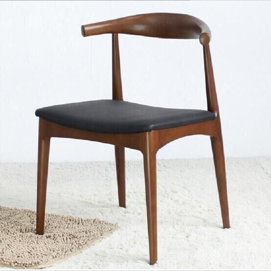 Special-Shaped Hot-Selling Leather Retro Ox Horn Working Dining Chair