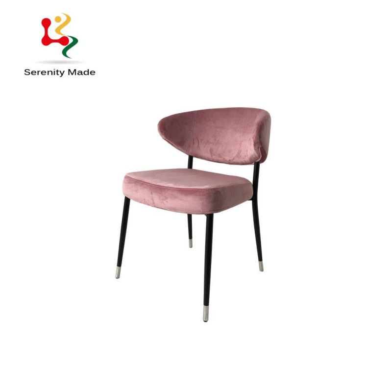 Commercial Restaurant Furniture Upholstered Dining Chairs with Metal Legs