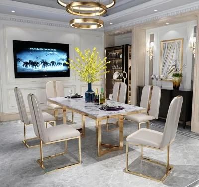 Popular Marble Top Dining Tables Stainless Steel