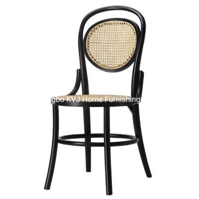 Kvj-6048 Black Cane Webbing Rattan Dining Room Thonet Classic Wood Chair