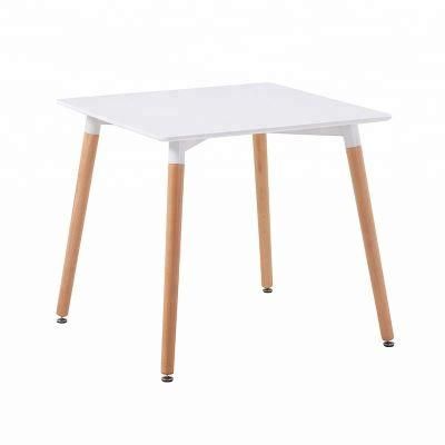 MDF Top Square Restaurant Kitchen Dining Tables with Wood Leg