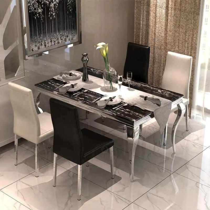 Foshan Custom Home Furniture Stainless Steel Dining Room Table