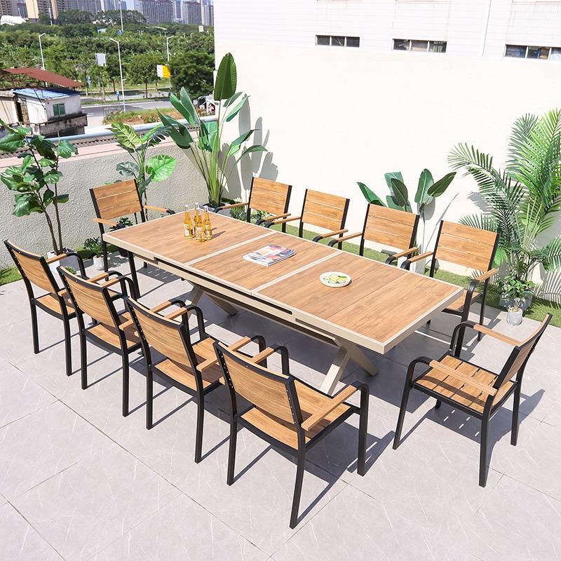 Luxury Hotel Garden Furniture Teak Wood Chair Medium Back Outdoor Chair Aluminum Pool Side Garden Hotel Chair