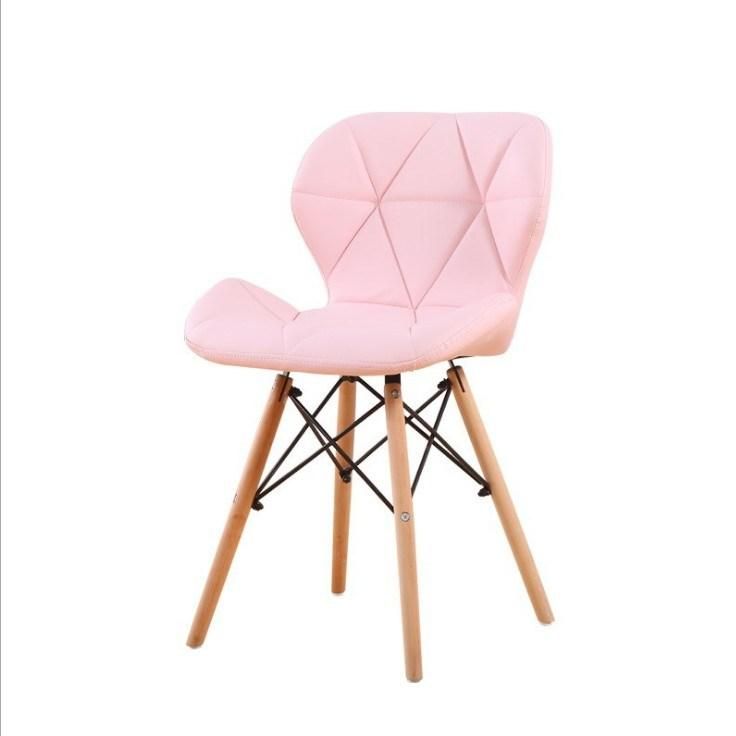 High Back Furniture Beige White Brown Pink Grey Black PVC Leather Dining Chair