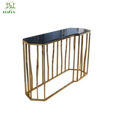 Designer Brass Gold Stainless Steel Stone Hotel High Bar Table