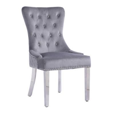 Velvet High Back Metal Dining Room Chair