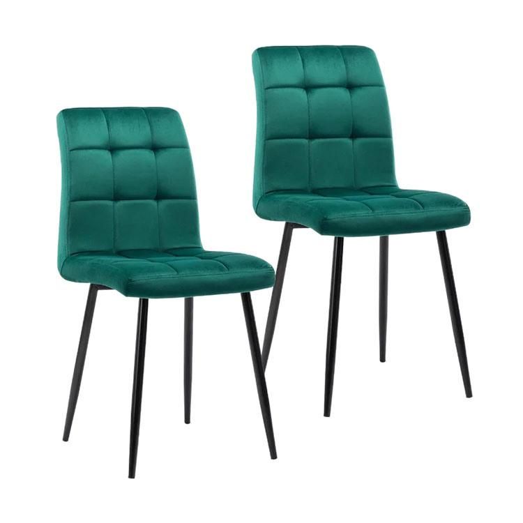 Modern Luxury Home Furniture Restaurant Chairs Metal Legs Velvet Fabric Dining Chairs