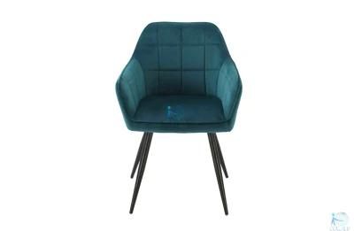 Wholesale New Type Nordic Modern Luxury Outdoor Living Room Restaurant Furniture Colorful Aqua Velvet Dining Chair