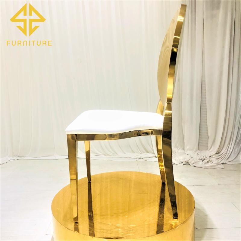 New Design Hotel Furniture Gold Event Dining Stainless Steel Chair