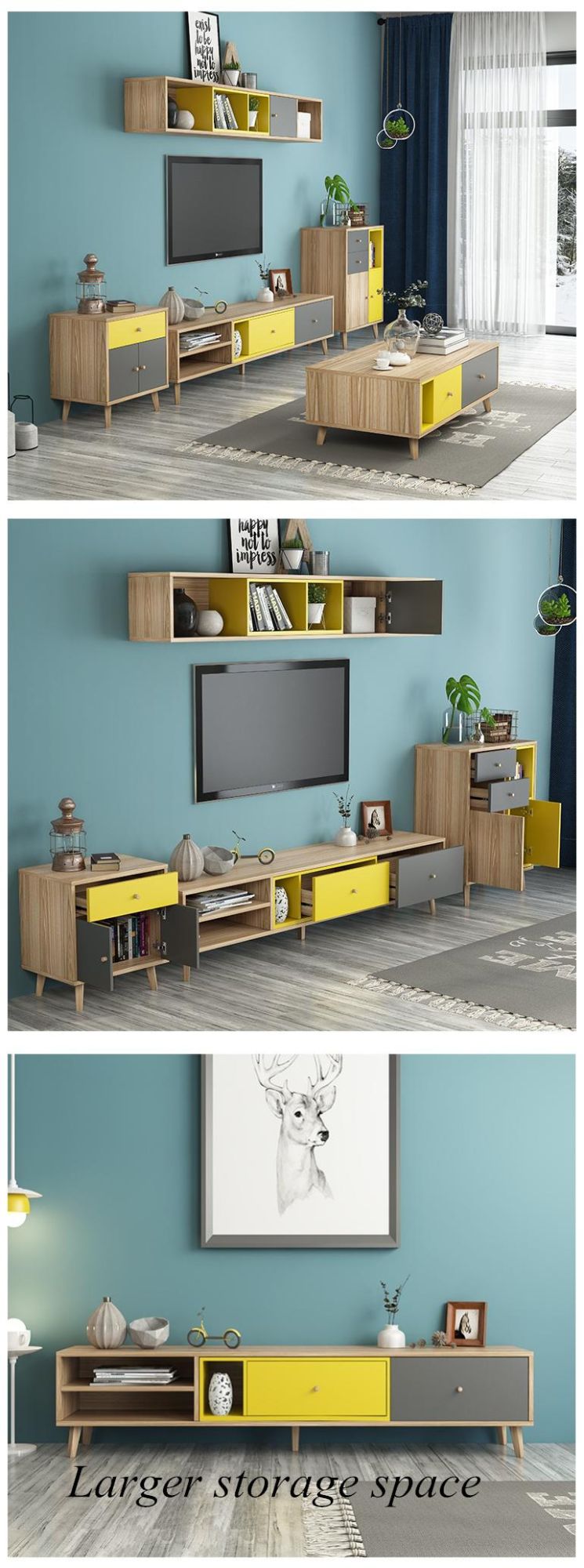 Hot Sale New Model Melamine Chipboard Home Furniture TV Stand