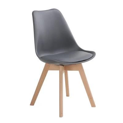 Wholesale Modern Dining Room Furniture Designer Plastic Dining Chair with Wood Legs