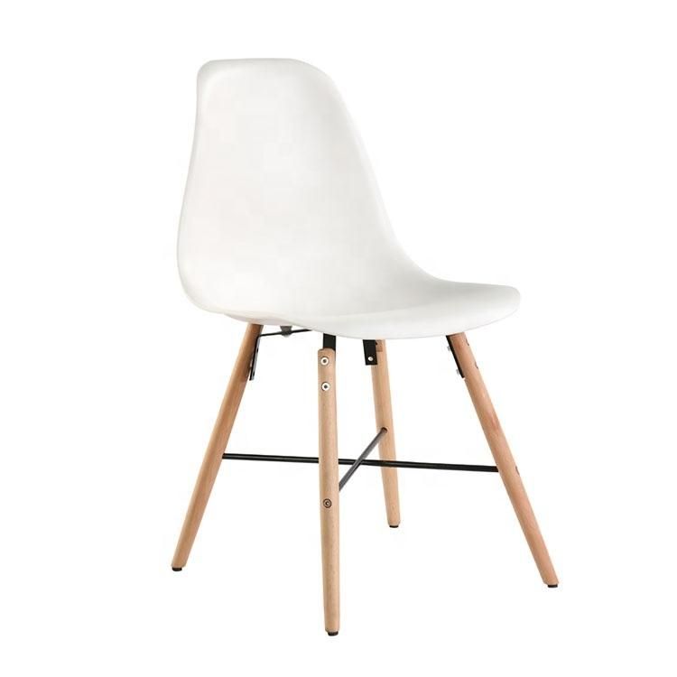 Modern Dining Furniture Restaurant New Design Plastic Dining Chair with Wood Legs