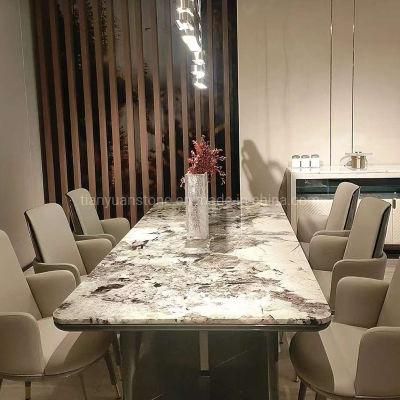 Marble Dining Room Restaurant Rectangle Table