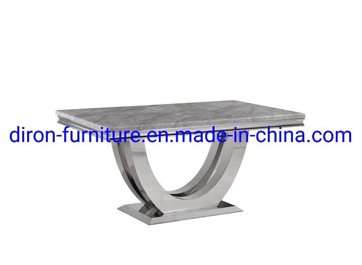 Modern Dining Room Set Marble Stainless Steel Dining Table Set