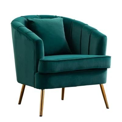 High Quality China Factory Wholesale High Quality Modern Luxury Home Furniture Green Velvet Metal Dining Chair