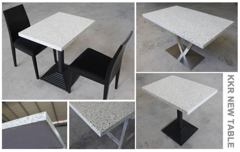 Kfc Restaurant Solid Surface Dining Table with Black Base