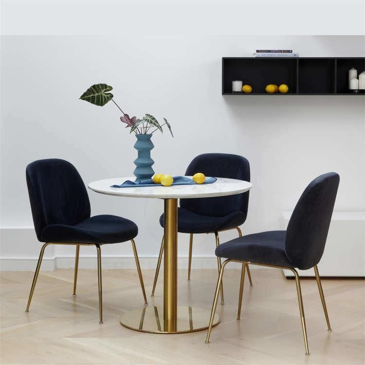 High Quality Home Restaurant Furniture New Design Coffee Hotel Leisure Upholstered Velvet Fabric Dining Room Chair