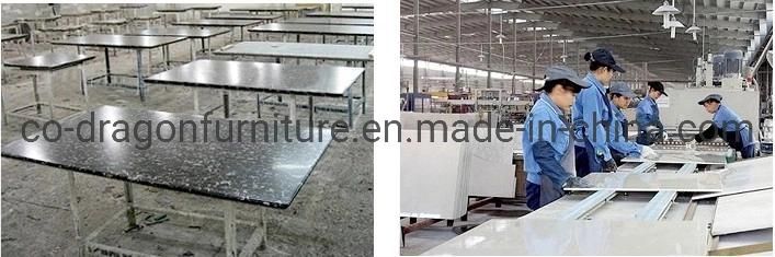 Luxury Dining Furniture Big Steel Dining Table with Marble Top