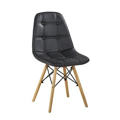 Black Modern Nordic Simple Design Restaurant PU Dining Room Chairs