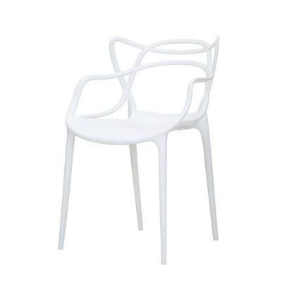 Cheap Outdoor Home Furniture White Modern Design Leisure Stacking Dining Plastic Fabric Chairs Cafe Chairs