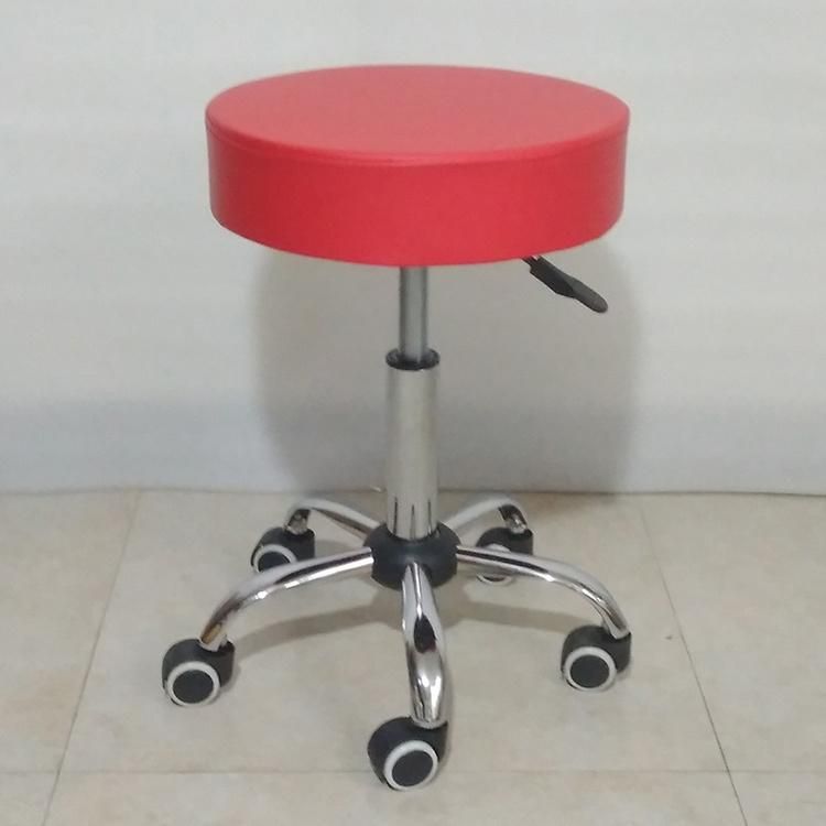 Lift Small Round Stool Beauty Stool Nail Technician Swivel Simple High Foot Makeup Stool with Wheels Rotatable Dining Chair