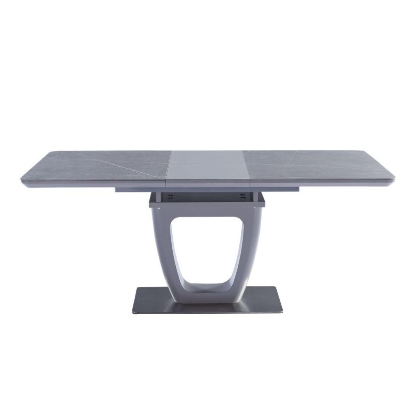 2021 New Design MDF Extension Dining Table with Bulgaria Grey Ceramic Top