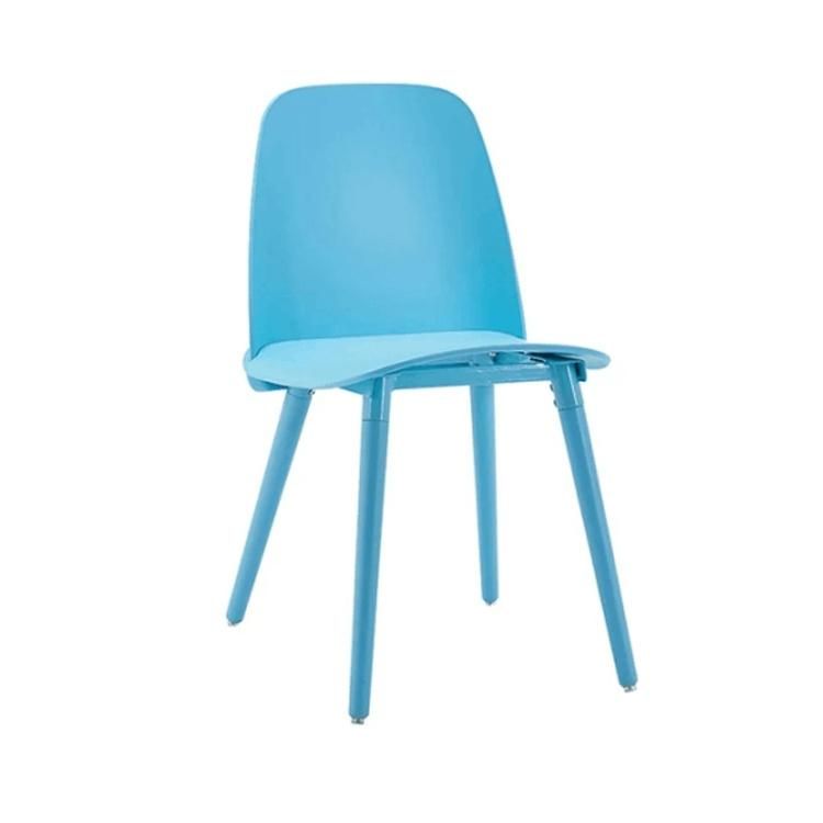 Sky Blue Plastic Light Luxury Dining Chair Set Fashion Minimalist French Chair Modern