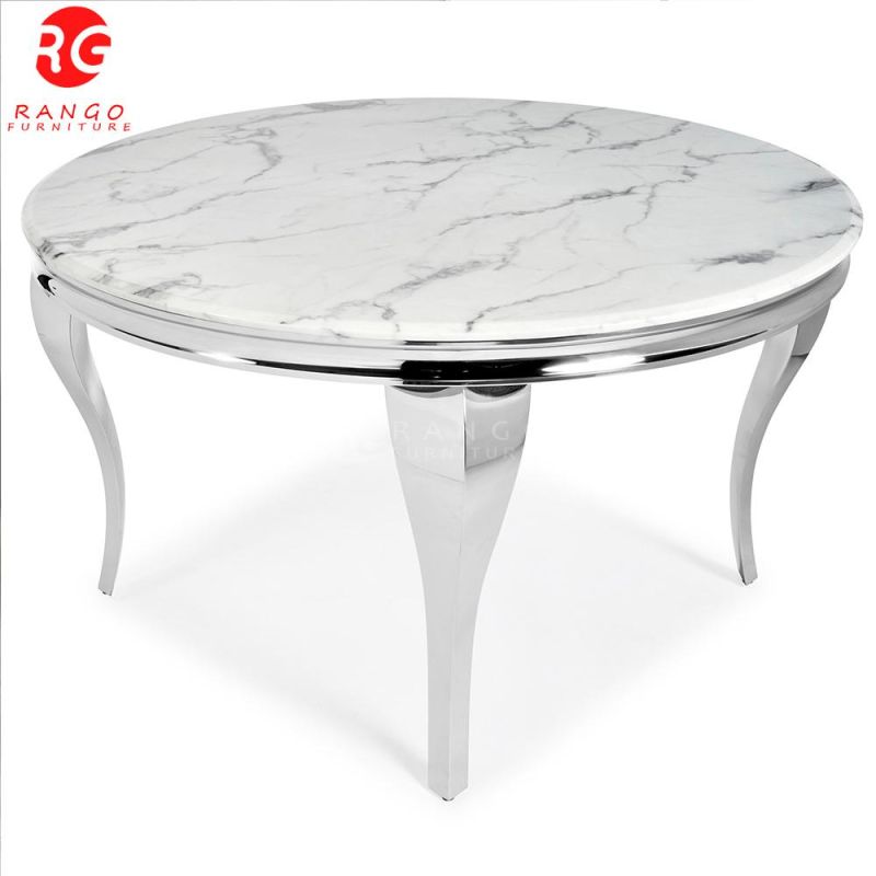 Gold Dining Tables Mirror Glass Tops Modern Italian Marble Dining Table with 4 Chairs