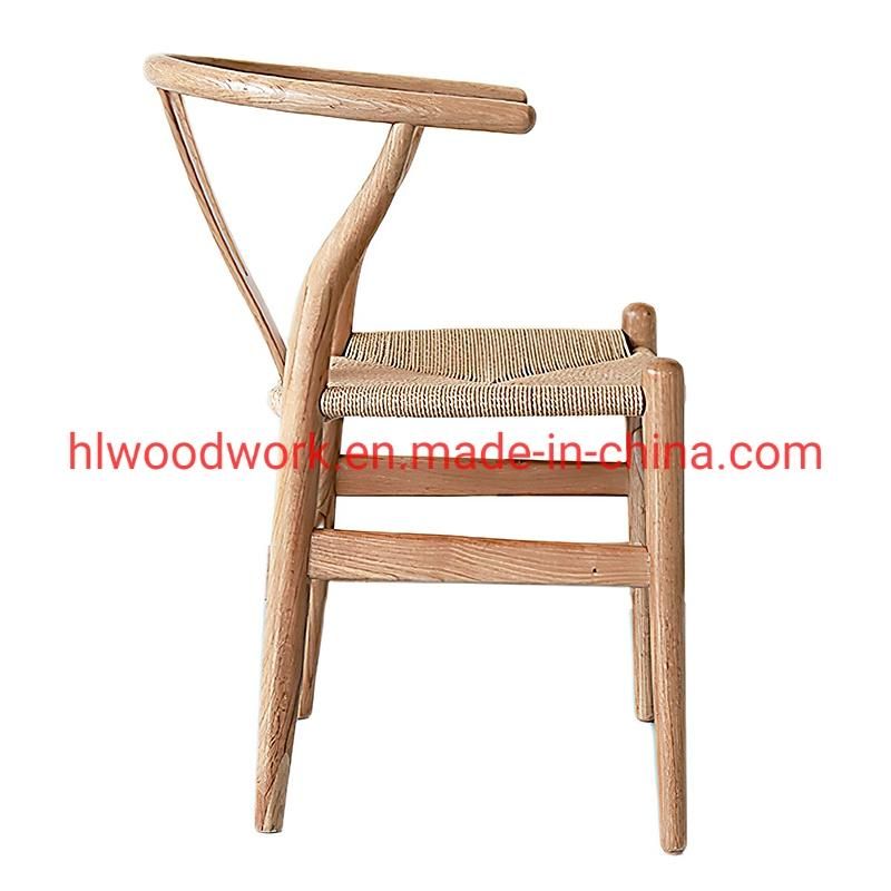 Dining Chair Dining Chair Ash Wood Frame Natural Color Rope Woven Seat Dining Chair Resteraunt Furniture