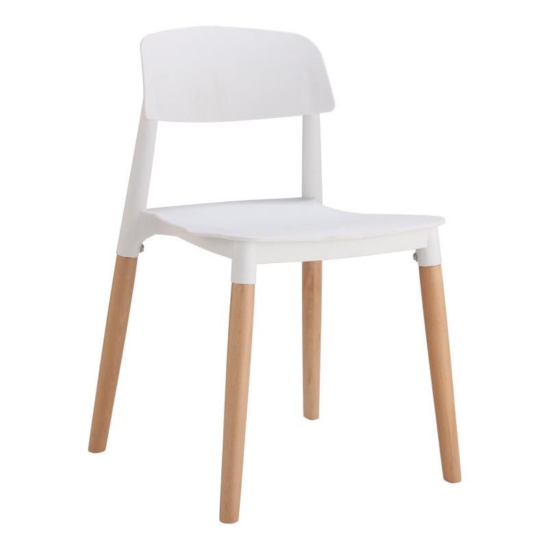 Cheap Garden Indoor Cafe Armless Wooden Leg Dining Plastic Chair