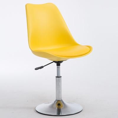 Yellow Swivel Leather Chair Dining Nordic MID Century Dining Chair Bar Chair Modern Stools