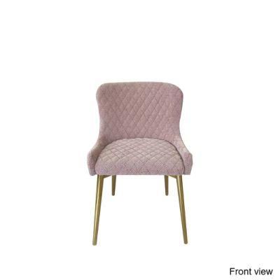 Hot Selling Velvet Fabric Dining Room Chair Gold Chrome Leg Upholstered Leisure Dining Chair