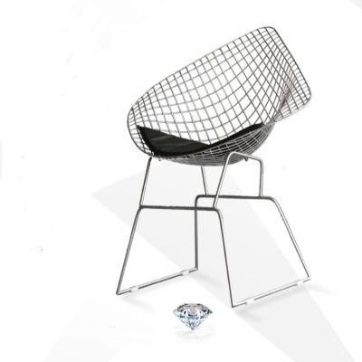 Fashion Stackable Cafe Black Gold Metal Wire Coffee Chair Hotel Outdoor Garden Relaxing Dining Chair