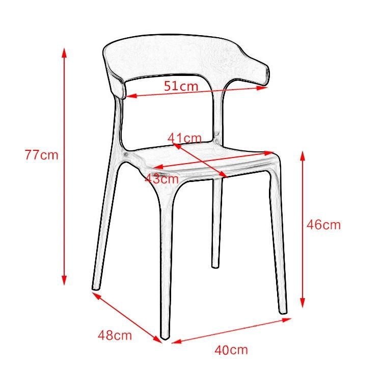 Modern Design Luxury Pink Plastic Dining Chair Nordic Simple Style PP Restaurant Cafe Plastic Chairs Office Chair