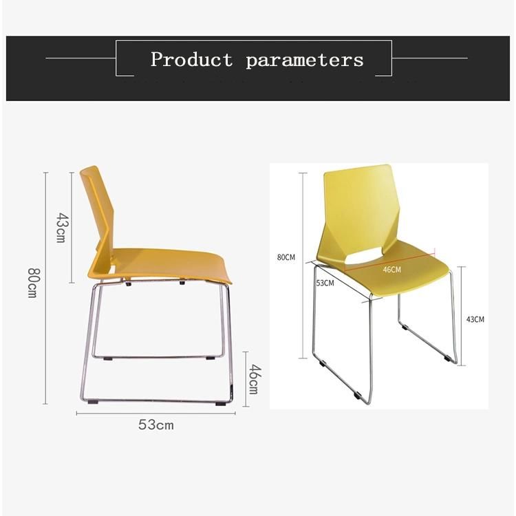 New PP Plastic Metal Backrest White Office Chair Modern