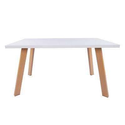 Modern Restaurant Luxury Tempered Glass MDF Square Dining Table Heat Transfer Leg